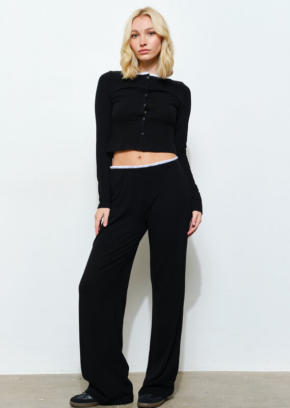 Roth Ribbed Contrast Waistband Pants