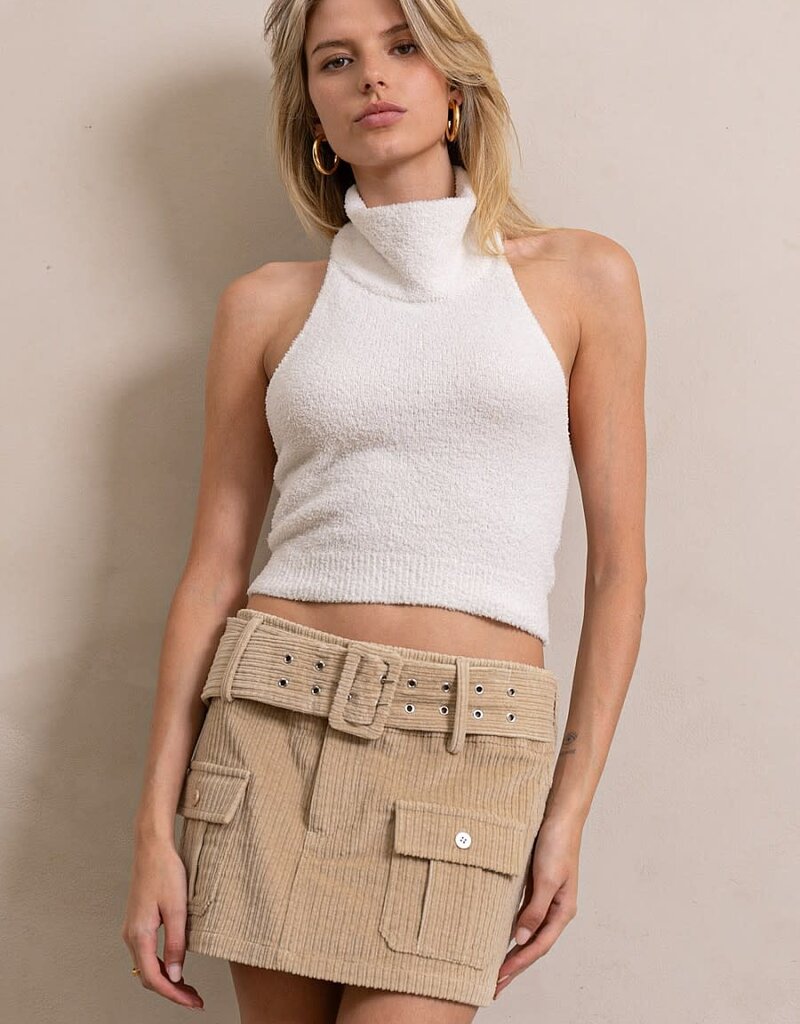 Colleen Sleeveless Cowl Turtleneck Top