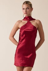 Long Scarf Bias Cut Mini Dress