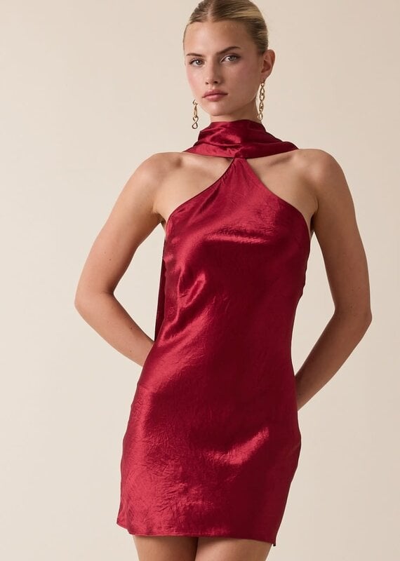 Long Scarf Bias Cut Mini Dress
