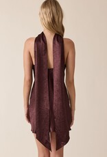 Long Scarf Bias Cut Mini Dress