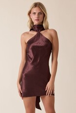Long Scarf Bias Cut Mini Dress
