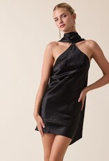 Long Scarf Bias Cut Mini Dress