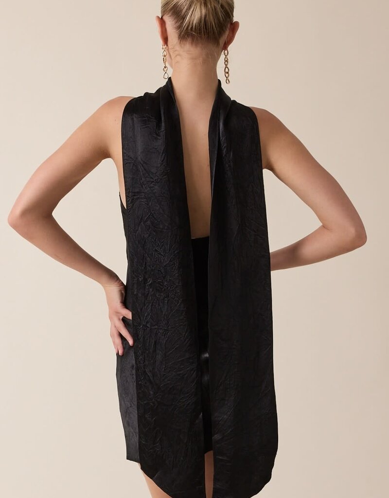 Long Scarf Bias Cut Mini Dress