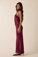 Gleam Mock Neck Backless Bias Cut Maxi Dress