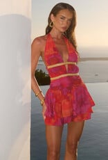 Xylia Halter Low Plunge Mini Dress