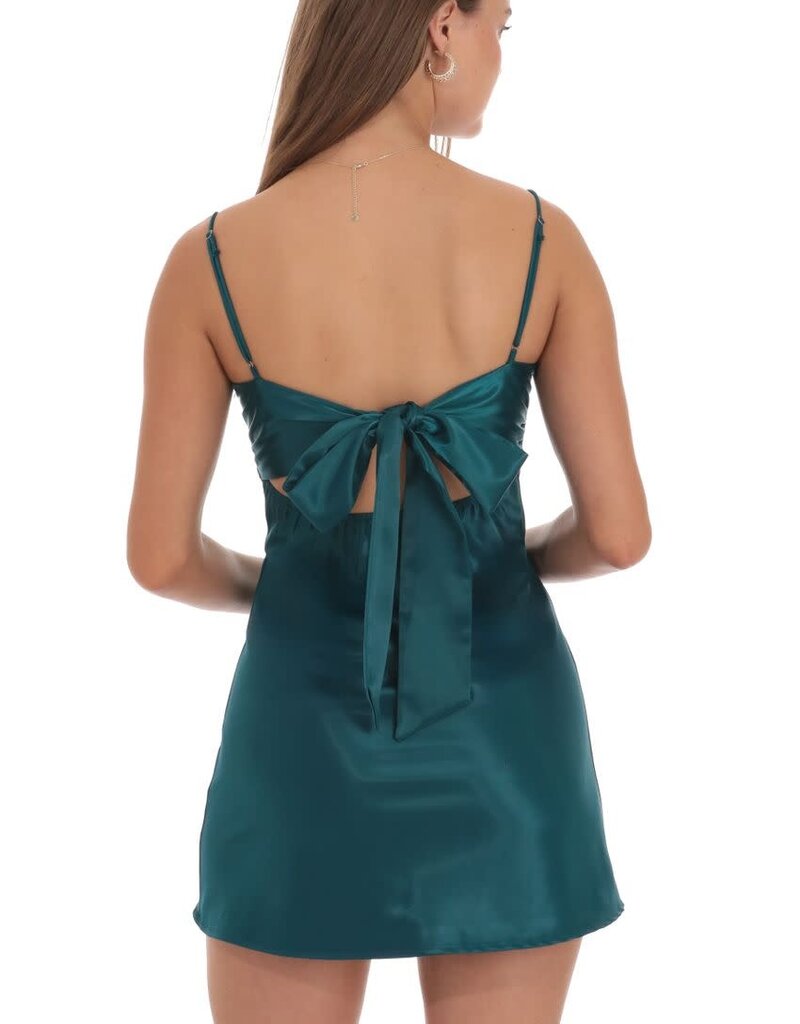 Satin Sweetheart Neck Mini Dress