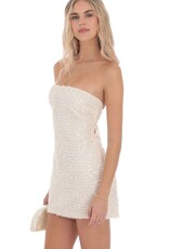 Knit Sequin Strapless Mini Dress