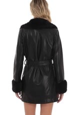 Lucy In The Sky Faux Fur Leather Trench Coat