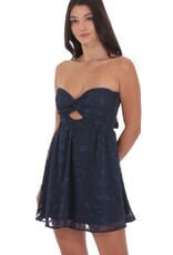 Lucy In The Sky Floral Strapless Babydoll Mini Dress