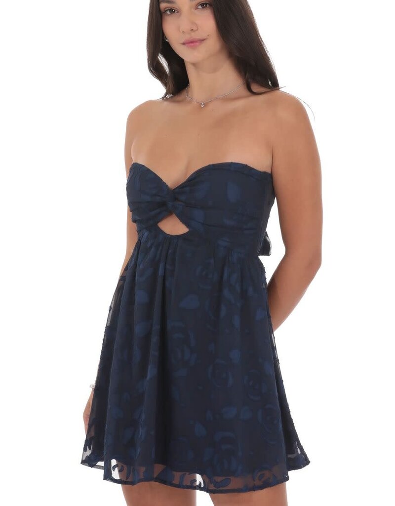 Lucy In The Sky Floral Strapless Babydoll Mini Dress