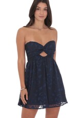 Lucy In The Sky Floral Strapless Babydoll Mini Dress