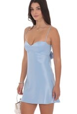 Lucy In The Sky Satin Sweetheart Neck Mini Dress