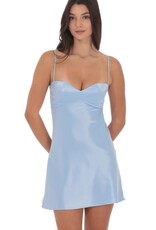 Lucy In The Sky Satin Sweetheart Neck Mini Dress
