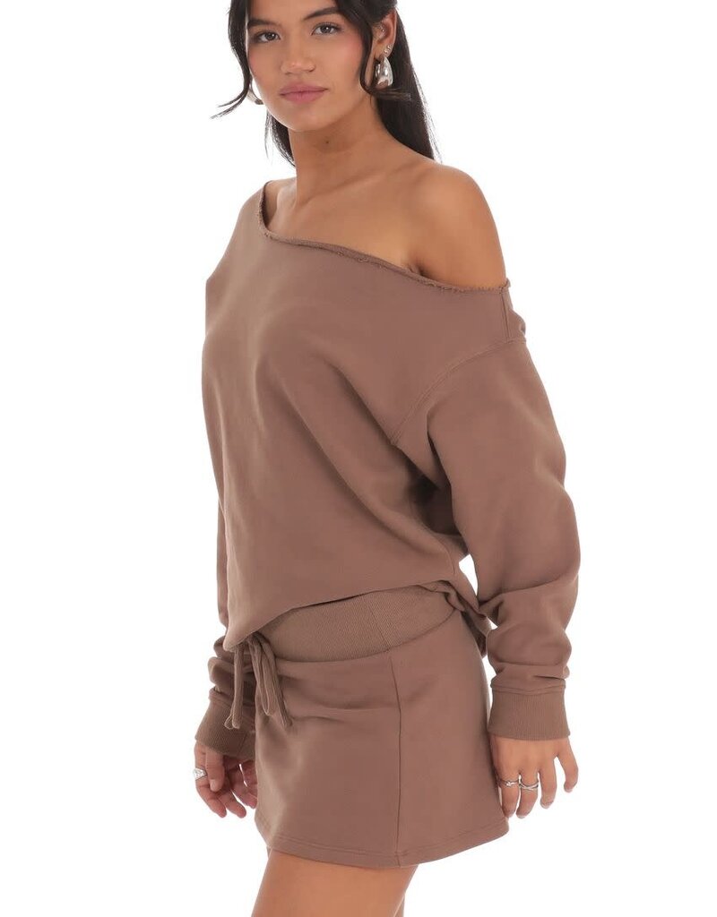 Lucy In The Sky Cut Off Shoulder Sweatshirt