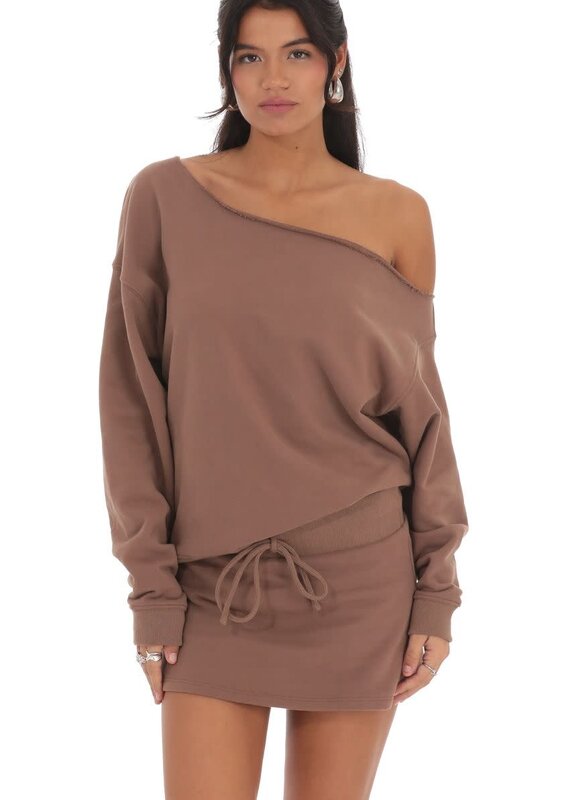 Lucy In The Sky Cut Off Shoulder Sweatshirt