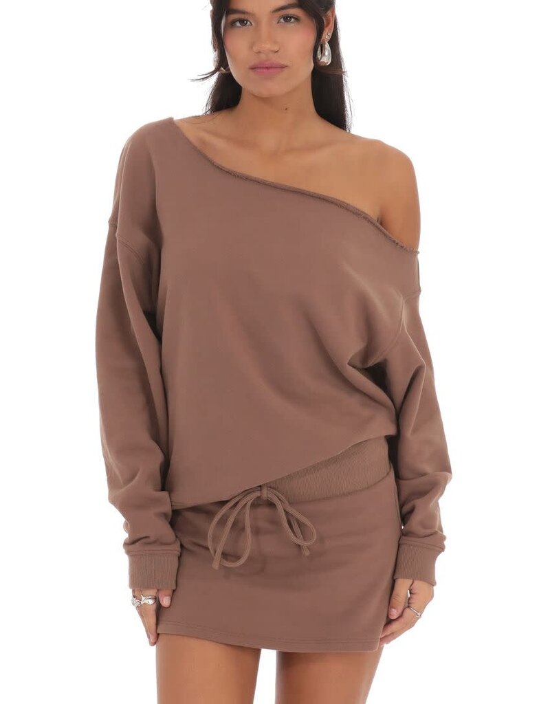 Lucy In The Sky Cut Off Shoulder Sweatshirt