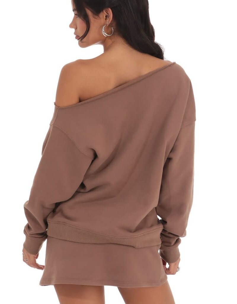 Lucy In The Sky Cut Off Shoulder Sweatshirt