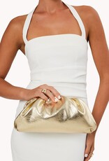 Billini Kyla Clutch Bag Gold Metallic Crinkle