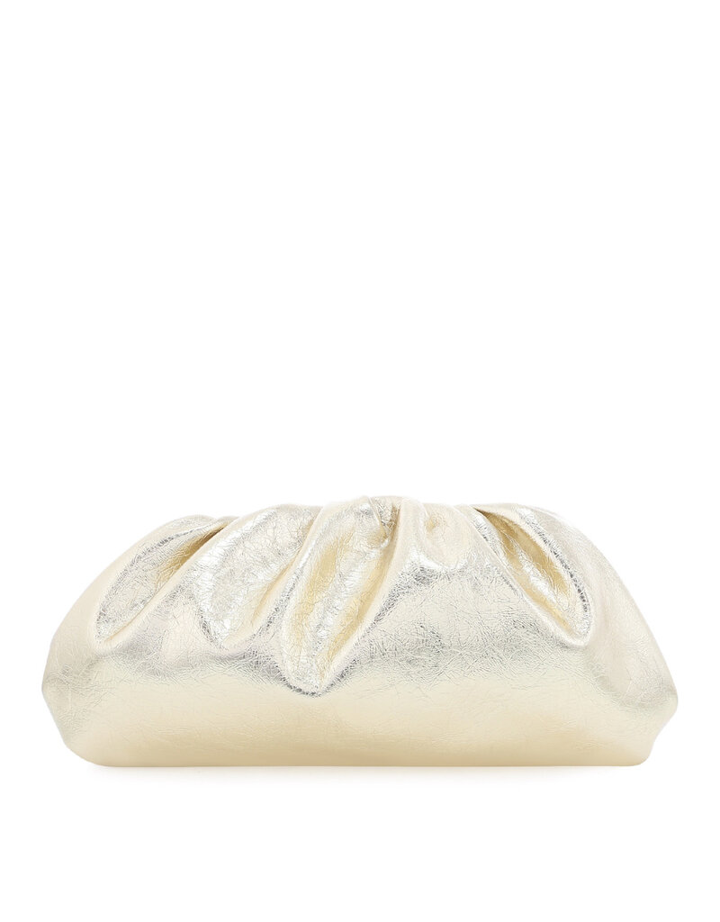 Billini Kyla Clutch Bag Gold Metallic Crinkle