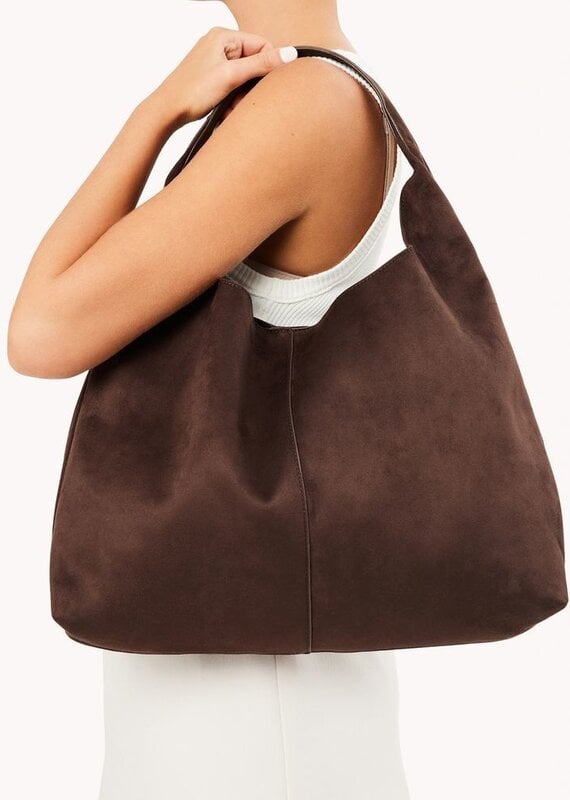 Billini Remi Shoulder Bag Dark Cacao Suede