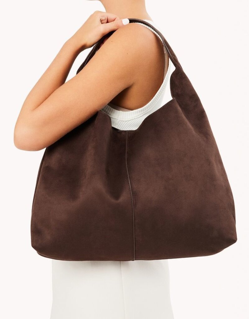 Billini Remi Shoulder Bag Dark Cacao Suede