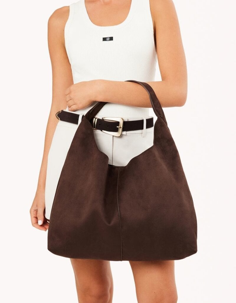 Billini Remi Shoulder Bag Dark Cacao Suede