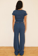 Striped Ribbed Drawstring Pants