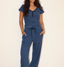 Striped Ribbed Drawstring Pants