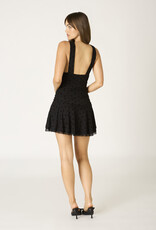 Tonal Polka Dot Ruched Bodice Mini Dress