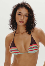 Frankies Bikinis Nick Striped Triangle Bikini Top