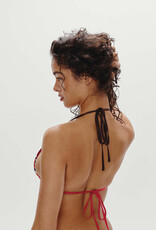 Frankies Bikinis Nick Striped Triangle Bikini Top