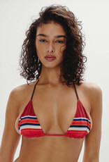 Frankies Bikinis Nick Striped Triangle Bikini Top