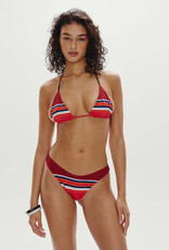 Frankies Bikinis Nick Striped Triangle Bikini Top