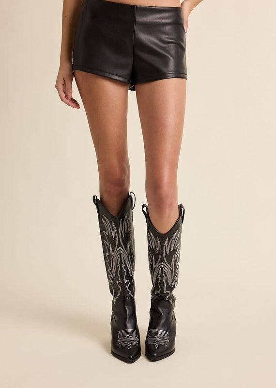 Dressel Faux Leather Micro Shorts