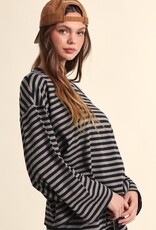 Simon Stripe Crewneck Long Sleeve Top