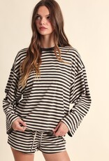 Simon Stripe Crewneck Long Sleeve Top