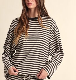 Simon Stripe Crewneck Long Sleeve Top