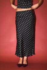 Polka Dot Mid Rise Maxi Skirt