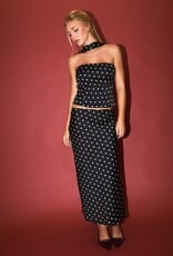 Polka Dot Mid Rise Maxi Skirt
