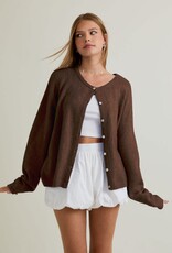 Long Sleeve Crew Neck Sweater Cardigan