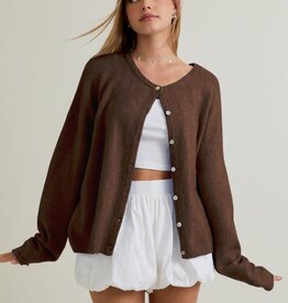 Long Sleeve Crew Neck Sweater Cardigan