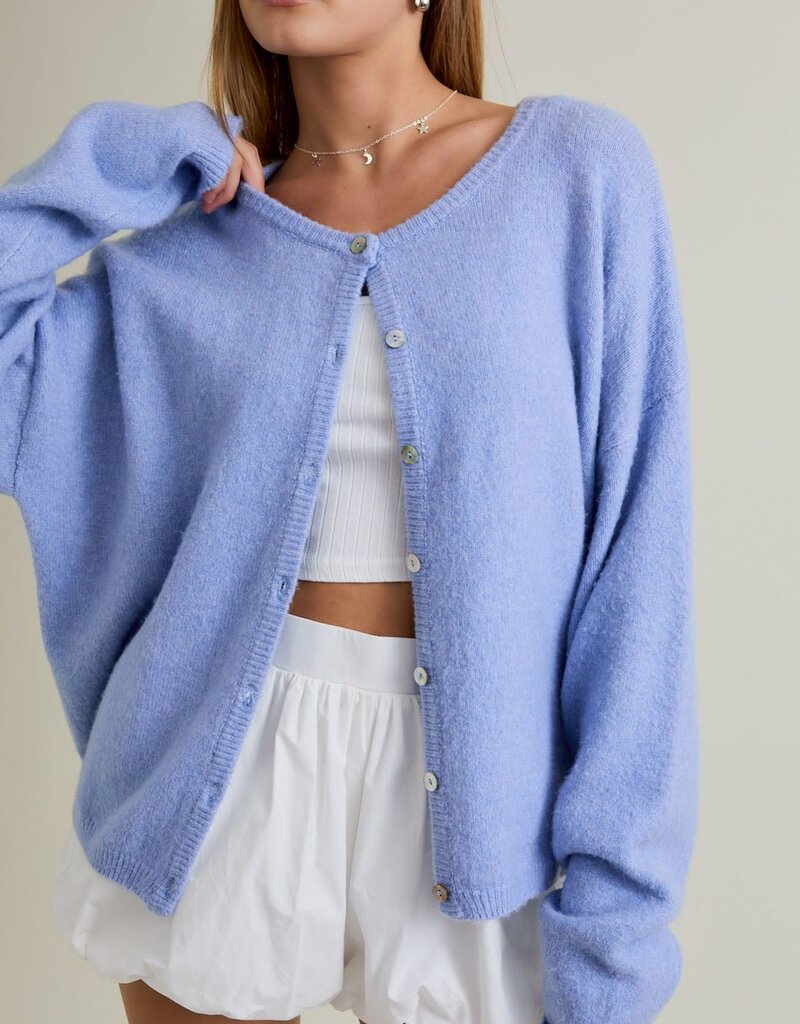 Long Sleeve Crew Neck Sweater Cardigan