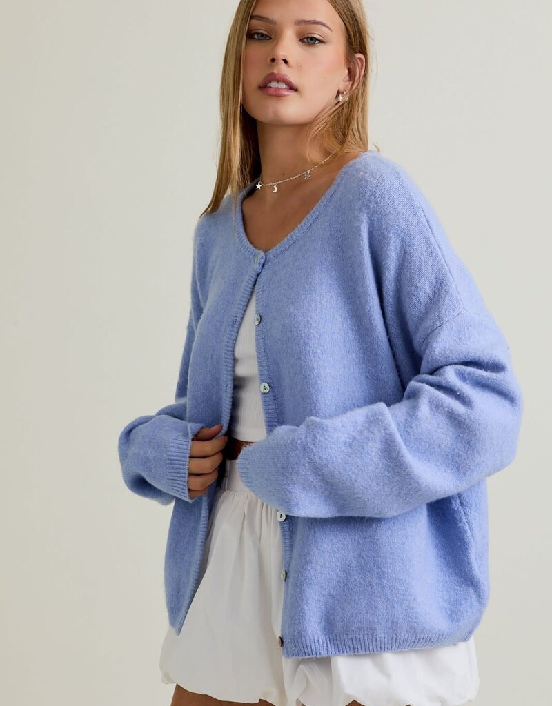 Long Sleeve Crew Neck Sweater Cardigan