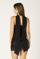 Chiffon Strapless Asymmetric Hem Scarf Top