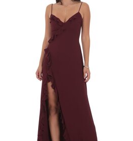 Lucy In The Sky Ruffle V Neck Maxi Dress