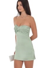 Lucy In The Sky Double Draped Satin Strapless Mini Dress