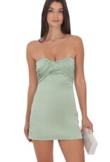 Lucy In The Sky Double Draped Satin Strapless Mini Dress