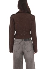 Lucy In The Sky Faux Leather Cropped Moto Jacket