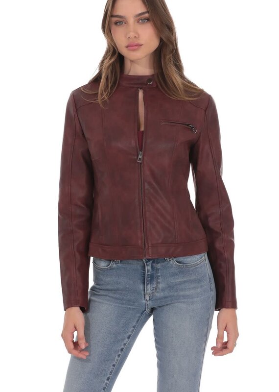 Lucy In The Sky Faux Leather Biker Jacket